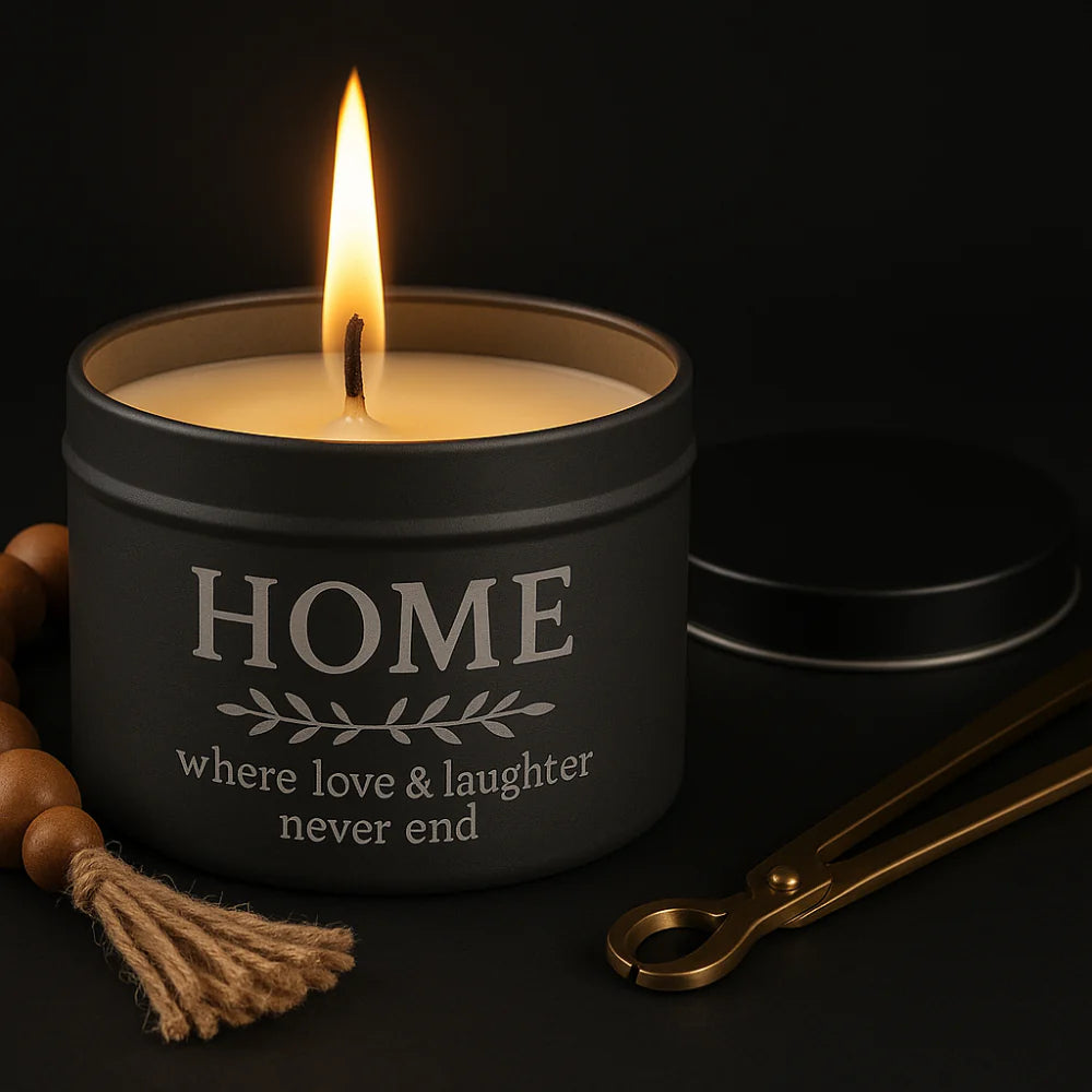 Aroma Candle French Linen -Peony Rose - French Pine with Tin Customized Engraving