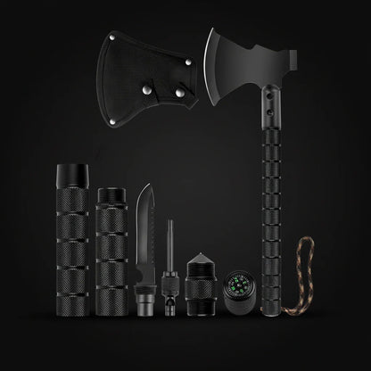 Stainless Steel Multi-Functional Survival Axe & Hammer | Camping, Rock Climbing & Adventure Outdoor Tool