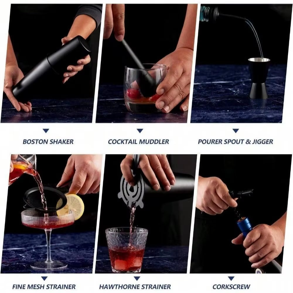 Cocktail Shaker Set, Bar Set Cocktail Mixing Drink Making Set, Professional Bar Tools and Home Beverage Bar Tools, Bartender Set