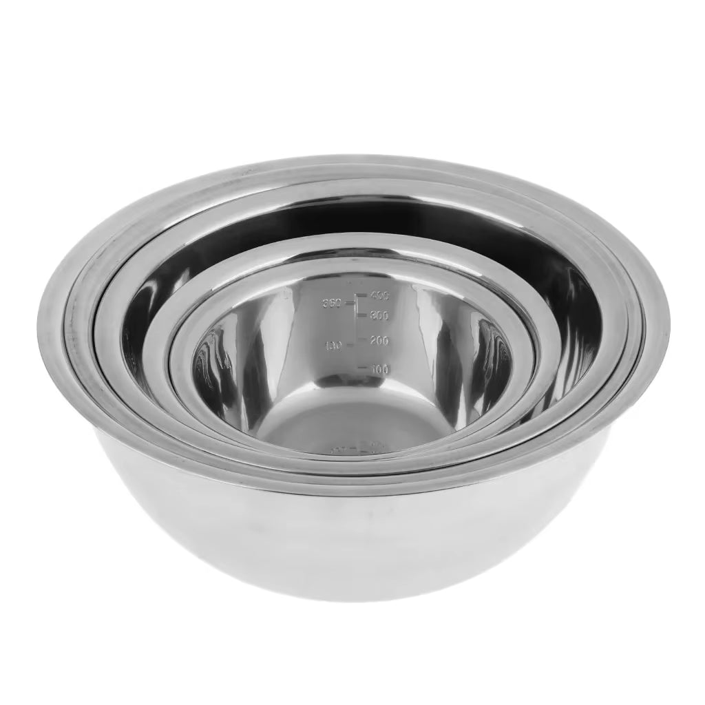 5 Pcs Stainless Steel Mixing Bowl Home Kicthen Outdoor Camping Fishing Cookware Dinnerware
